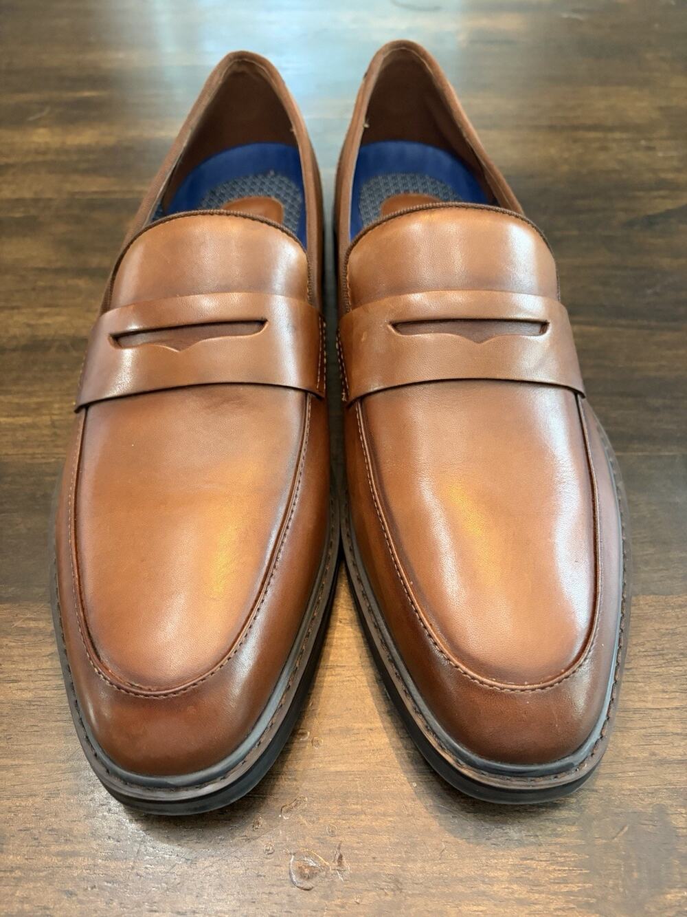 Vince Camuto Men’s Size 12 M Layton Penny Loafers New No Box Cognac Brown